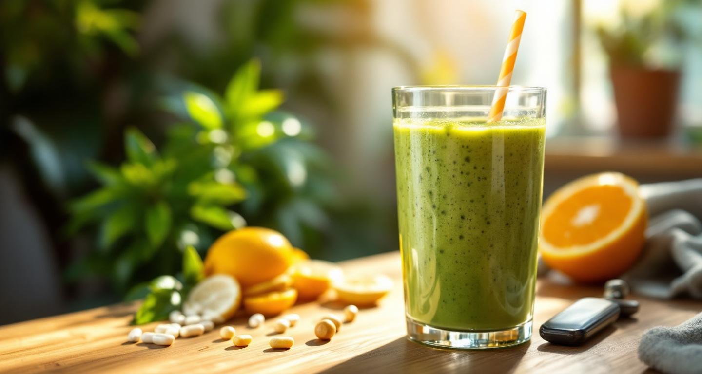 Green smoothie with recovery supplements