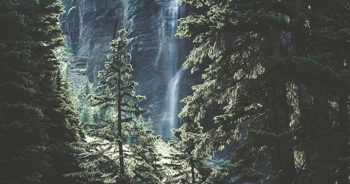 Abstract watercolor of a calm waterfall flowing through green forest — steady, evidence-based help available today