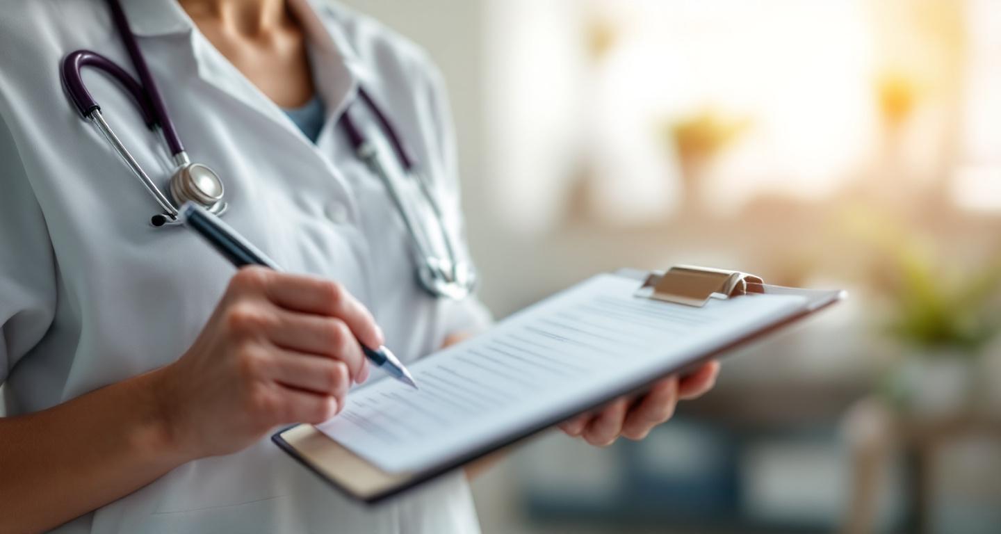 Prenatal care clipboard with appointment notes