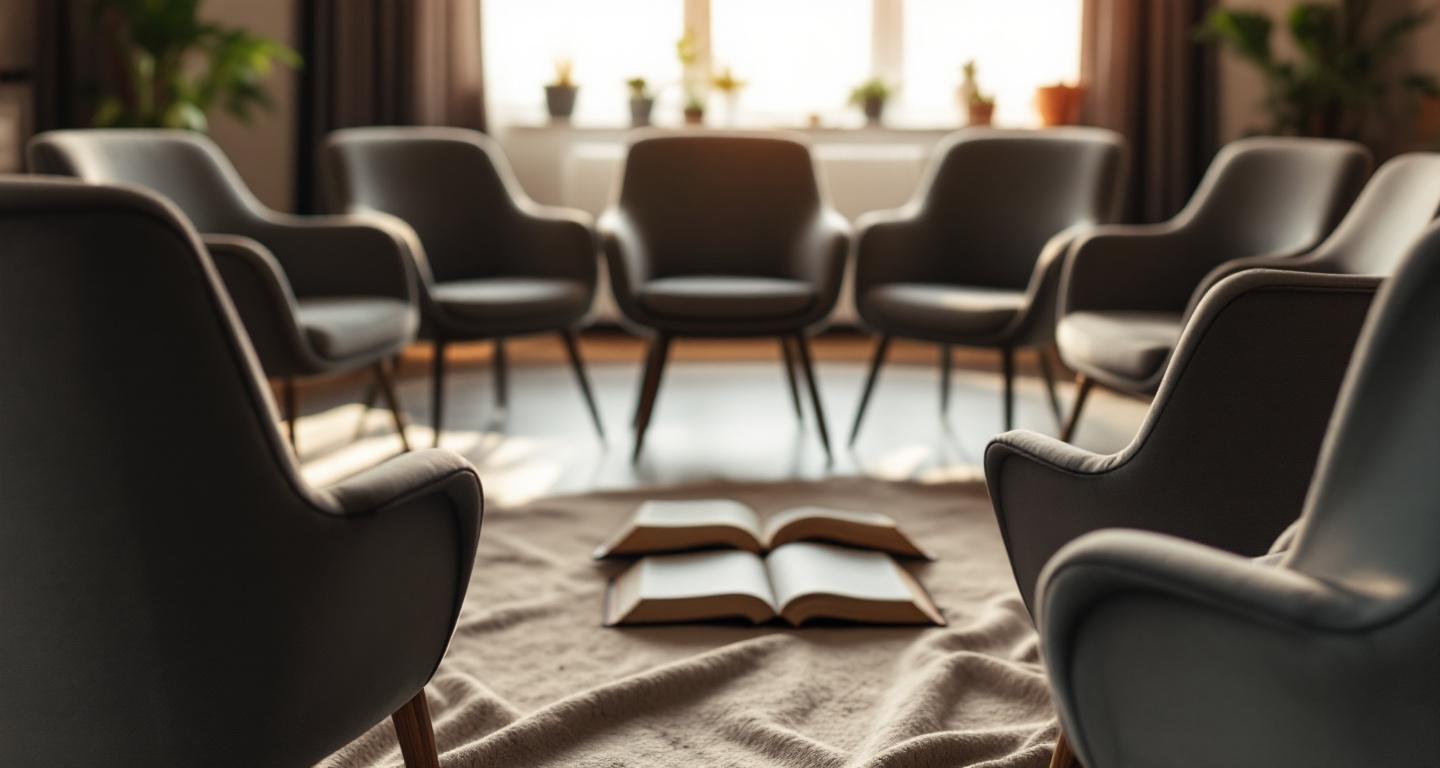 12-step meeting room with chairs in circle